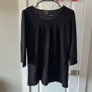 Henri Bendel Women’s Sweater 100% Cashmere Black 3/4 Sleeve  Size L